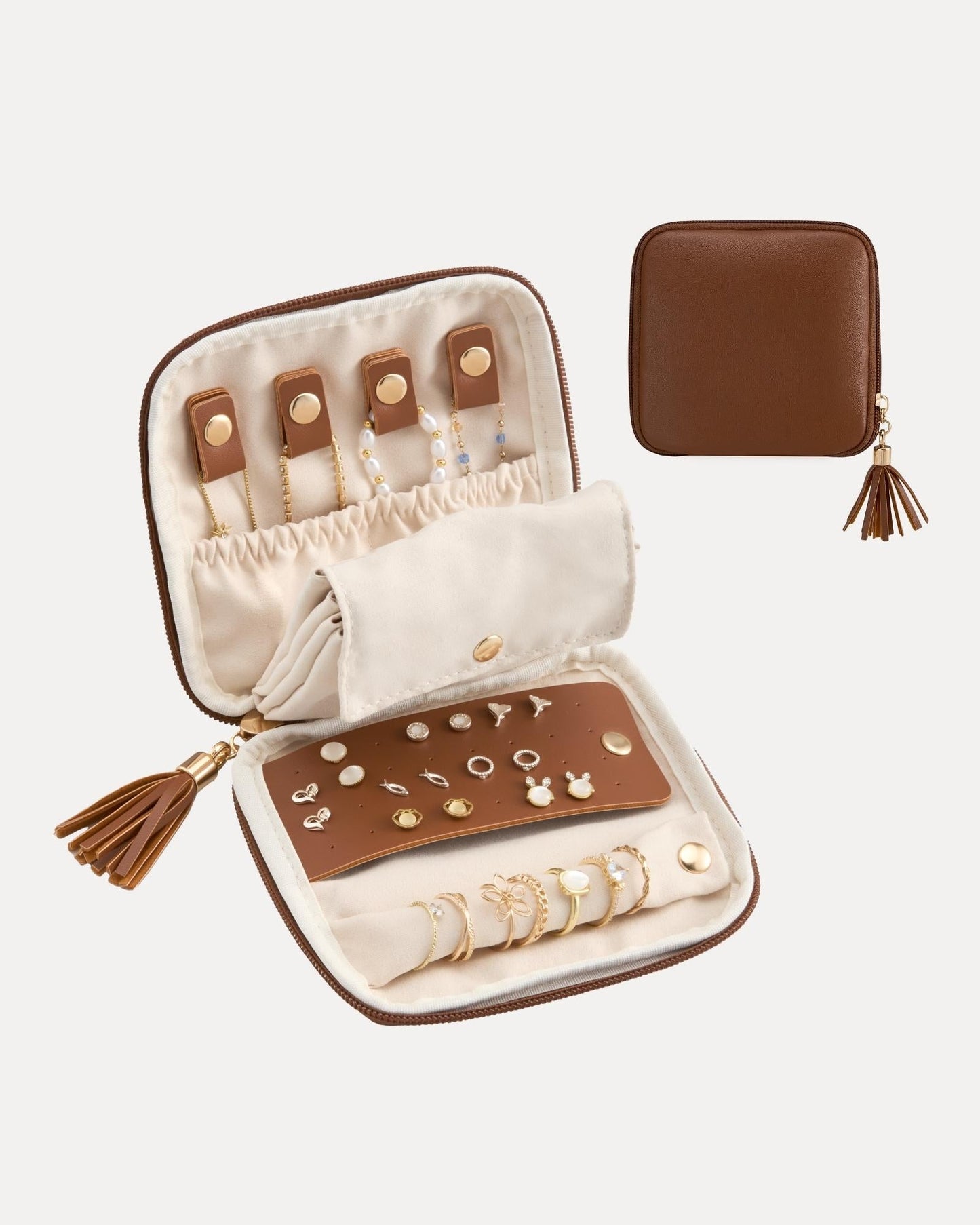 ✨Elegant Travel Jewelry Organizer Pouch with Detachable Compartments
