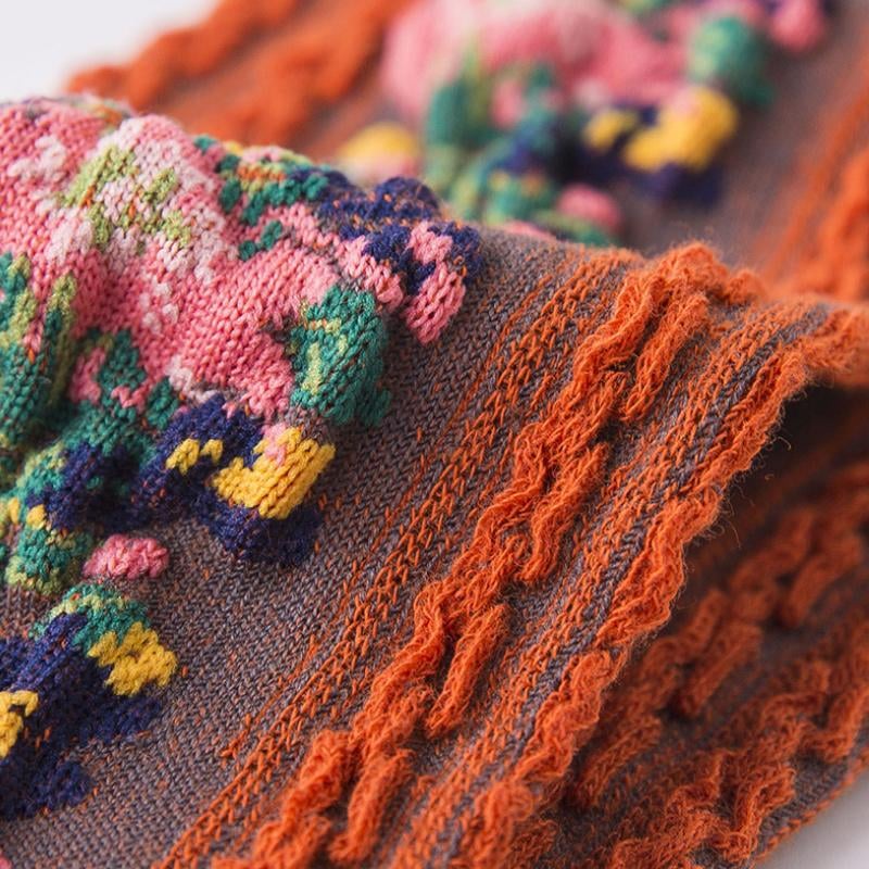 Winter Anti Fungal + Anti Rash Embroidered Floral Socks