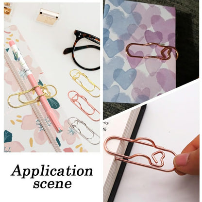 🔥High Quality Multi Color Heart Paperclip Pen Holder