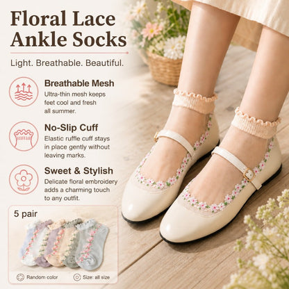 Floral Lace Ankle Socks