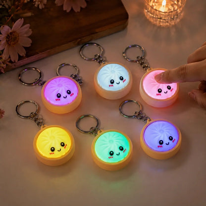 🔥🎁LAST DAY 50% OFF🔥Cute Dumpling Pressable Fidget Keychain - touch sensing light