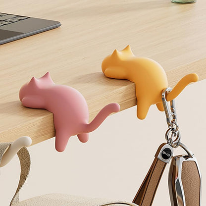 Cute Cat Desk Hook – Self Adhesive Table Side Hanger for Bags