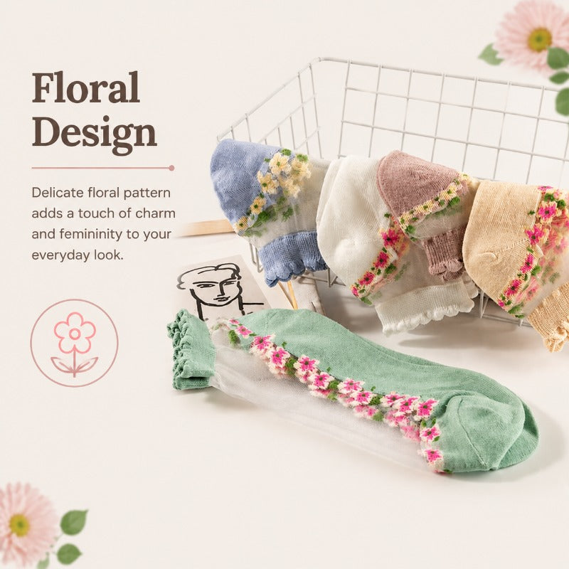 Floral Lace Ankle Socks