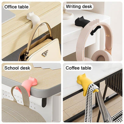 Cute Cat Desk Hook – Self Adhesive Table Side Hanger for Bags