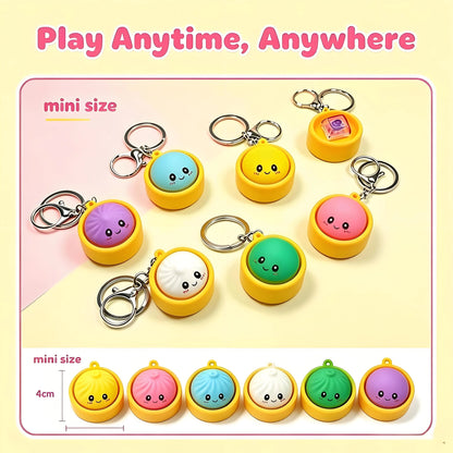 🔥🎁LAST DAY 50% OFF🔥Cute Dumpling Pressable Fidget Keychain - touch sensing light