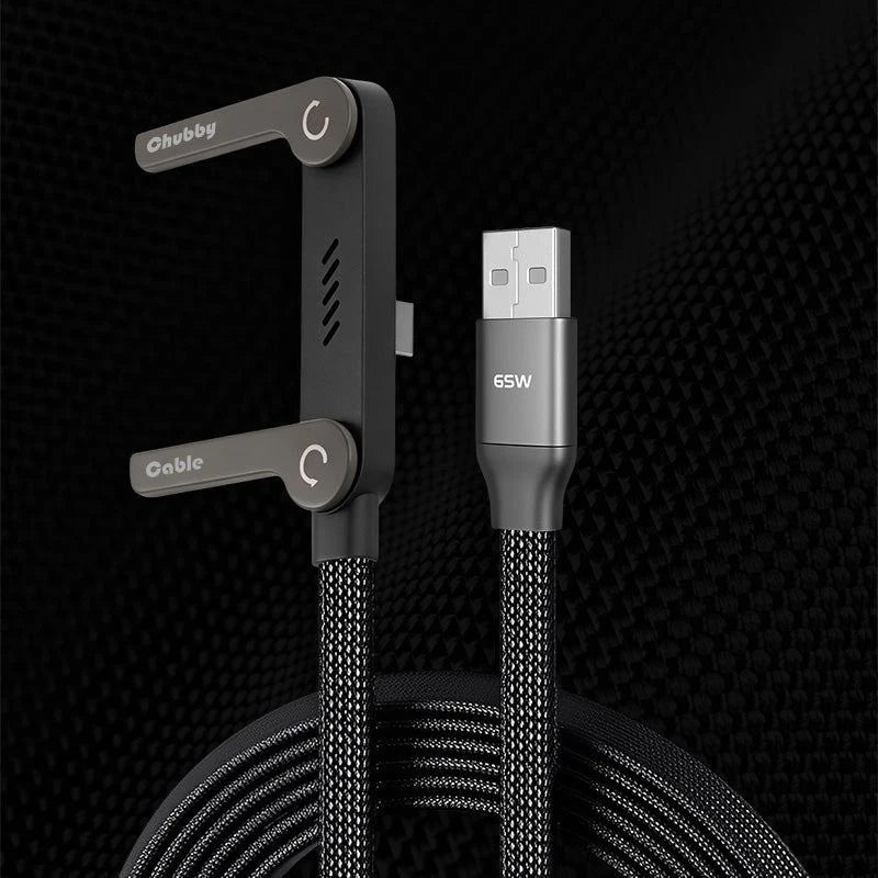 240W Braided Fast Charge Cable With Built-in Phone Stand
