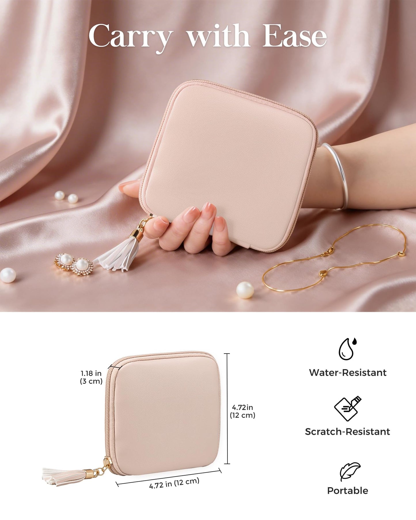 ✨Elegant Travel Jewelry Organizer Pouch with Detachable Compartments