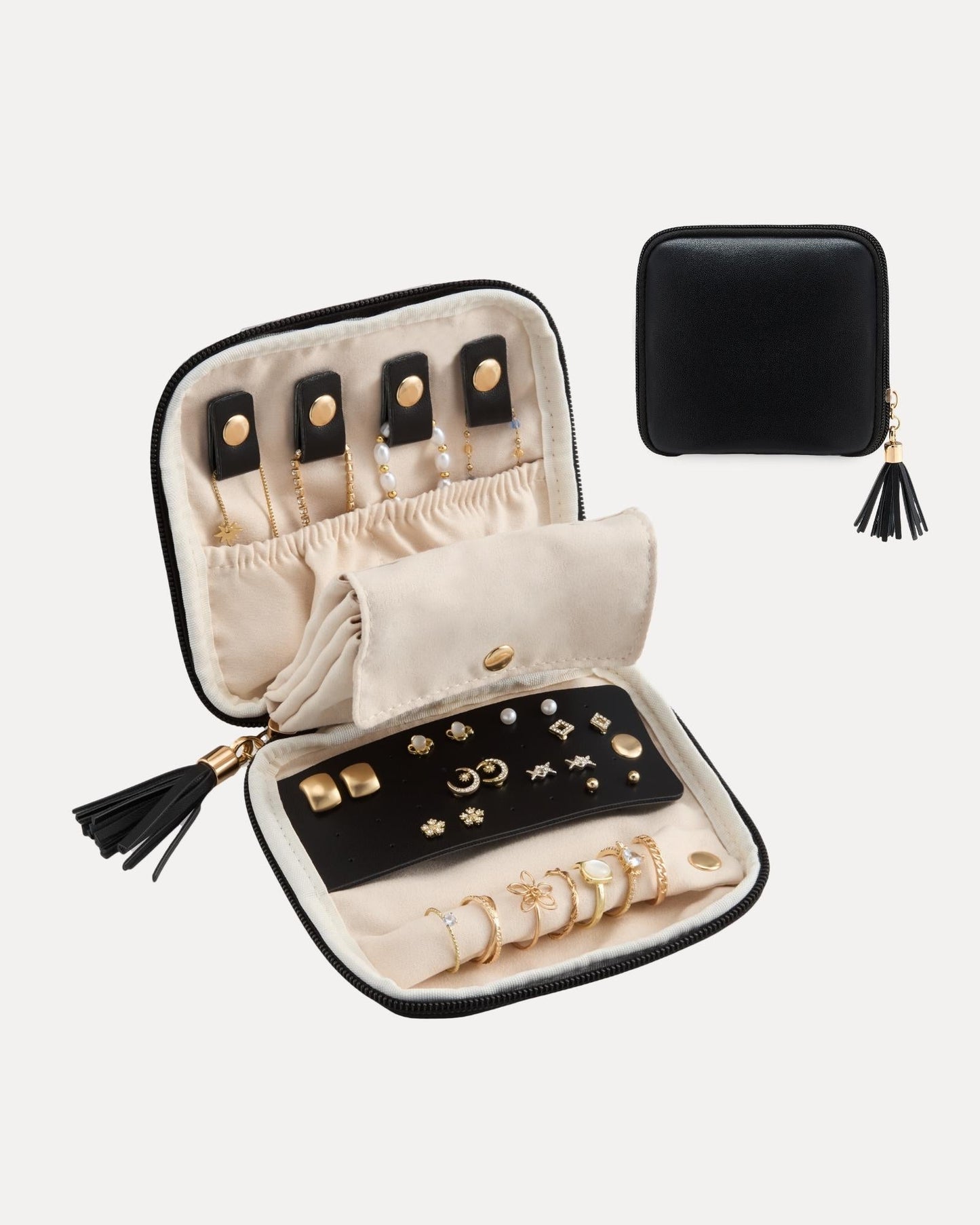 ✨Elegant Travel Jewelry Organizer Pouch with Detachable Compartments