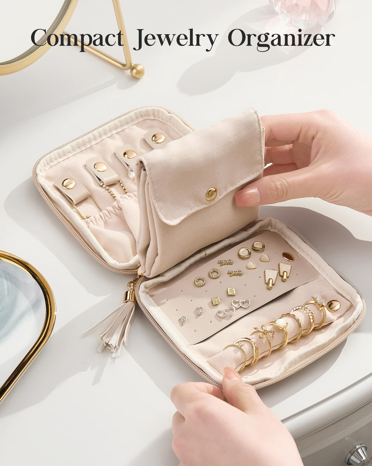 ✨Elegant Travel Jewelry Organizer Pouch with Detachable Compartments