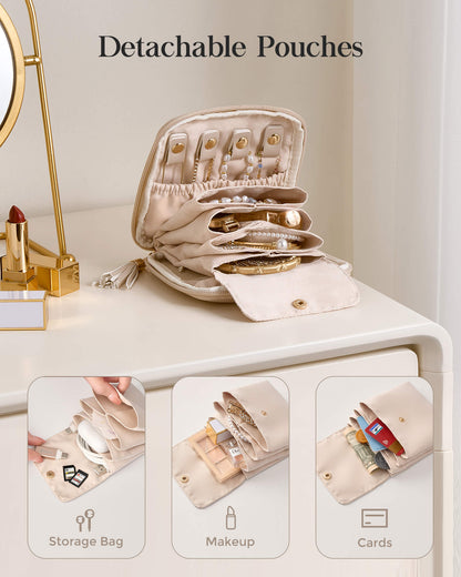 ✨Elegant Travel Jewelry Organizer Pouch with Detachable Compartments
