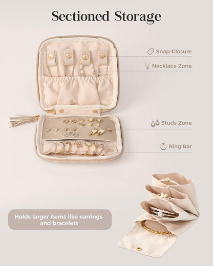 ✨Elegant Travel Jewelry Organizer Pouch with Detachable Compartments