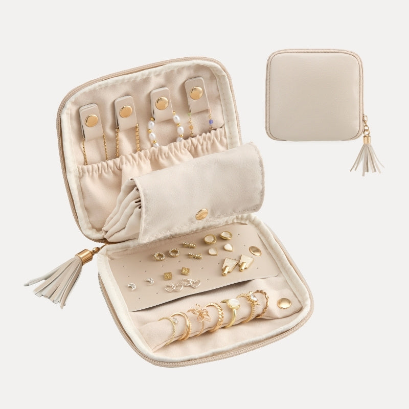 ✨Elegant Travel Jewelry Organizer Pouch with Detachable Compartments