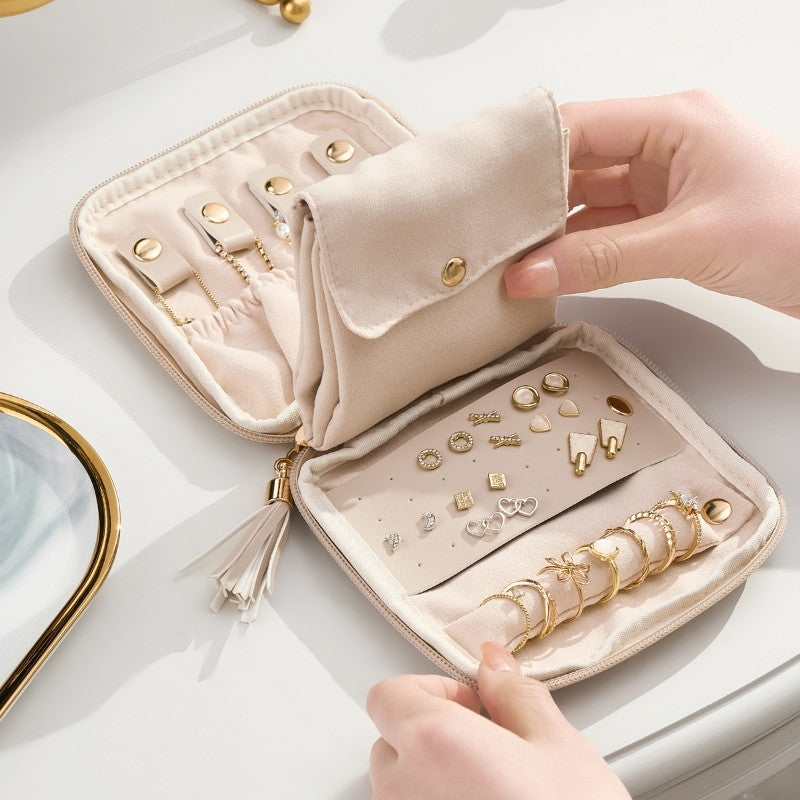 ✨Elegant Travel Jewelry Organizer Pouch with Detachable Compartments