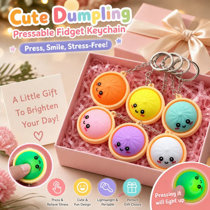 🔥🎁LAST DAY 50% OFF🔥Cute Dumpling Pressable Fidget Keychain - touch sensing light