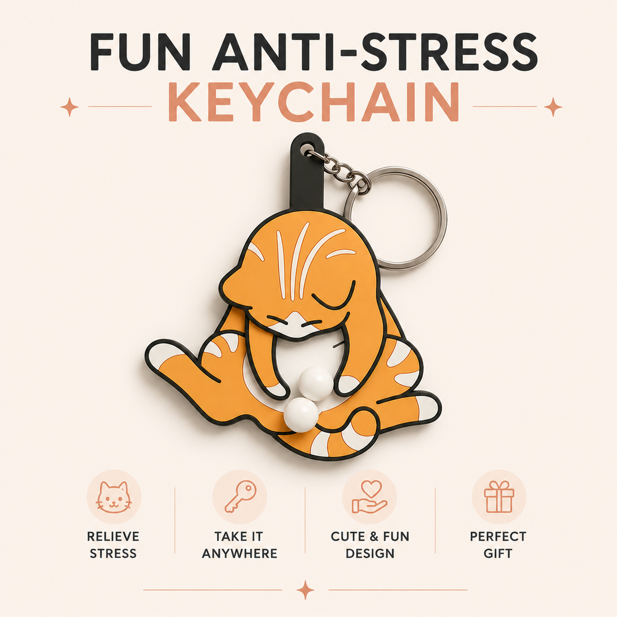 Funny Cat Keychain