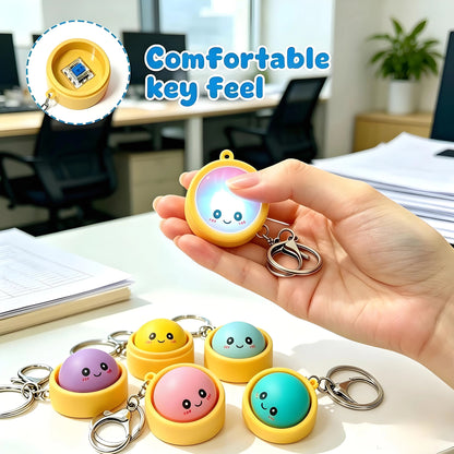 🔥🎁LAST DAY 50% OFF🔥Cute Dumpling Pressable Fidget Keychain - touch sensing light