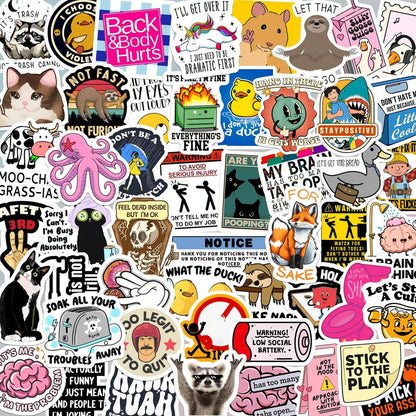 Funny Saying Sticker Pack - Snarky, Sarcastic Humor Vinyl Waterproof Meme Stickers
