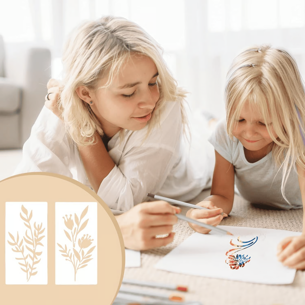 Re useable Beautiful Flower & Leaf Stencils Set