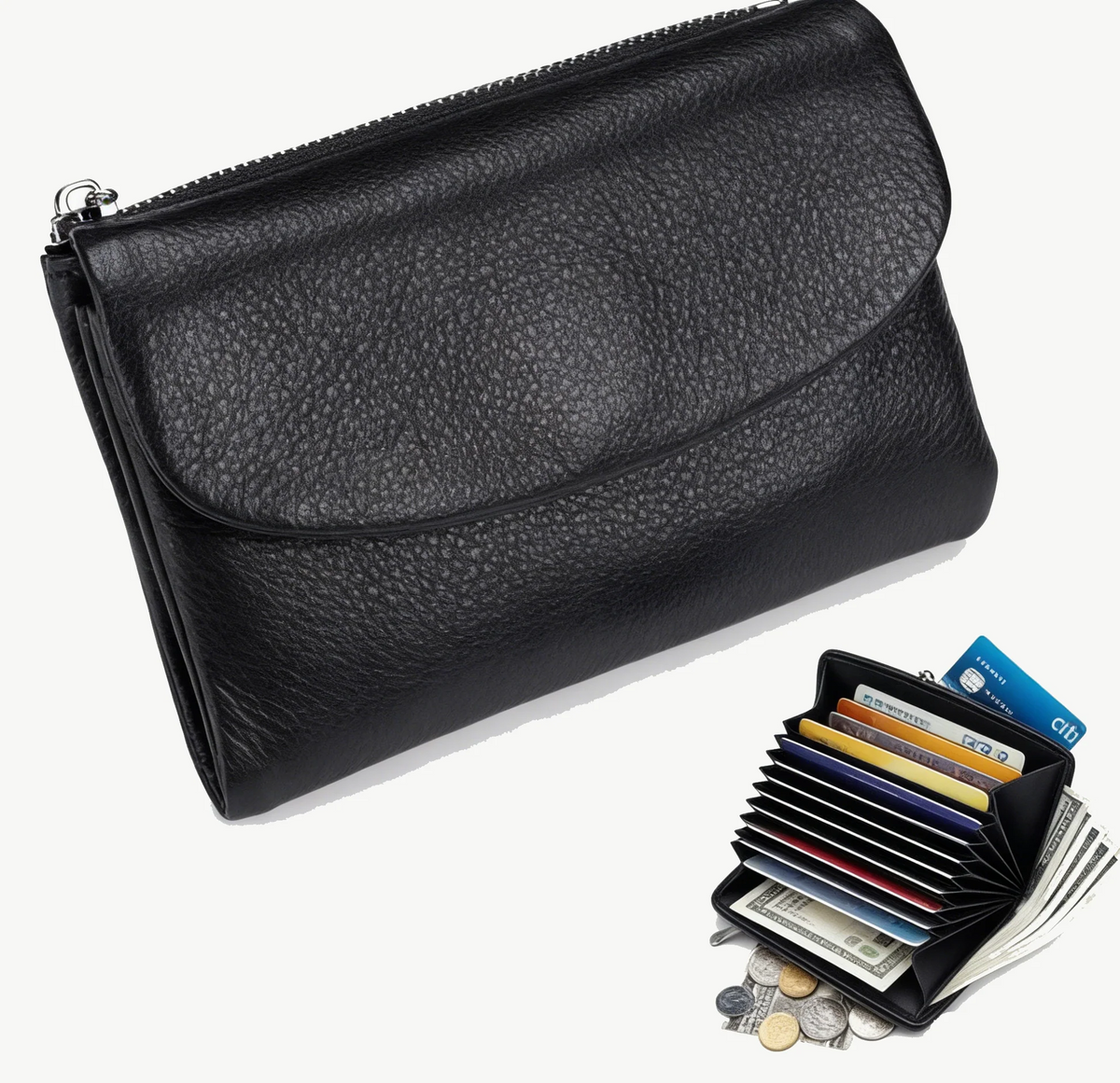 Unisex Pebble Leather Wallet
