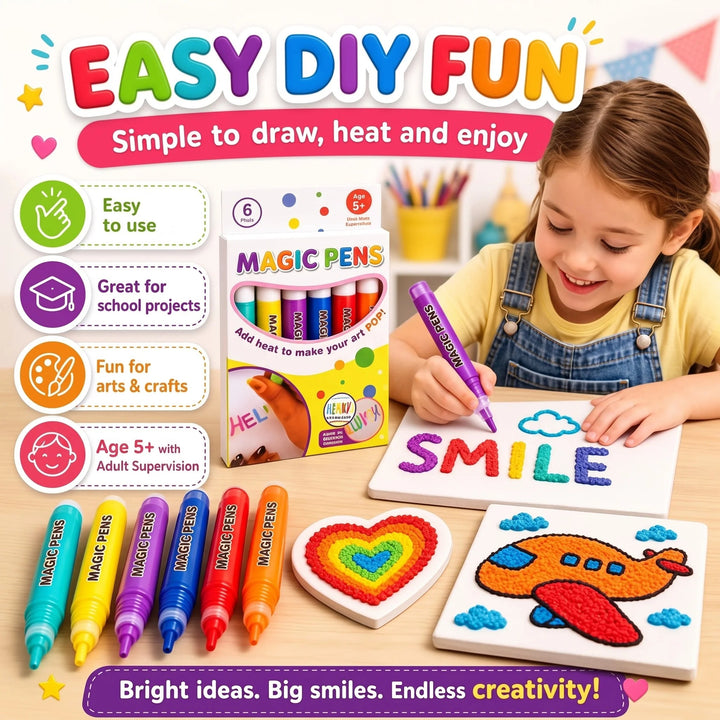 Magic Pen – Draw 3D with one stroke!🎄DIY Bubble Popcorn Drawing Pens