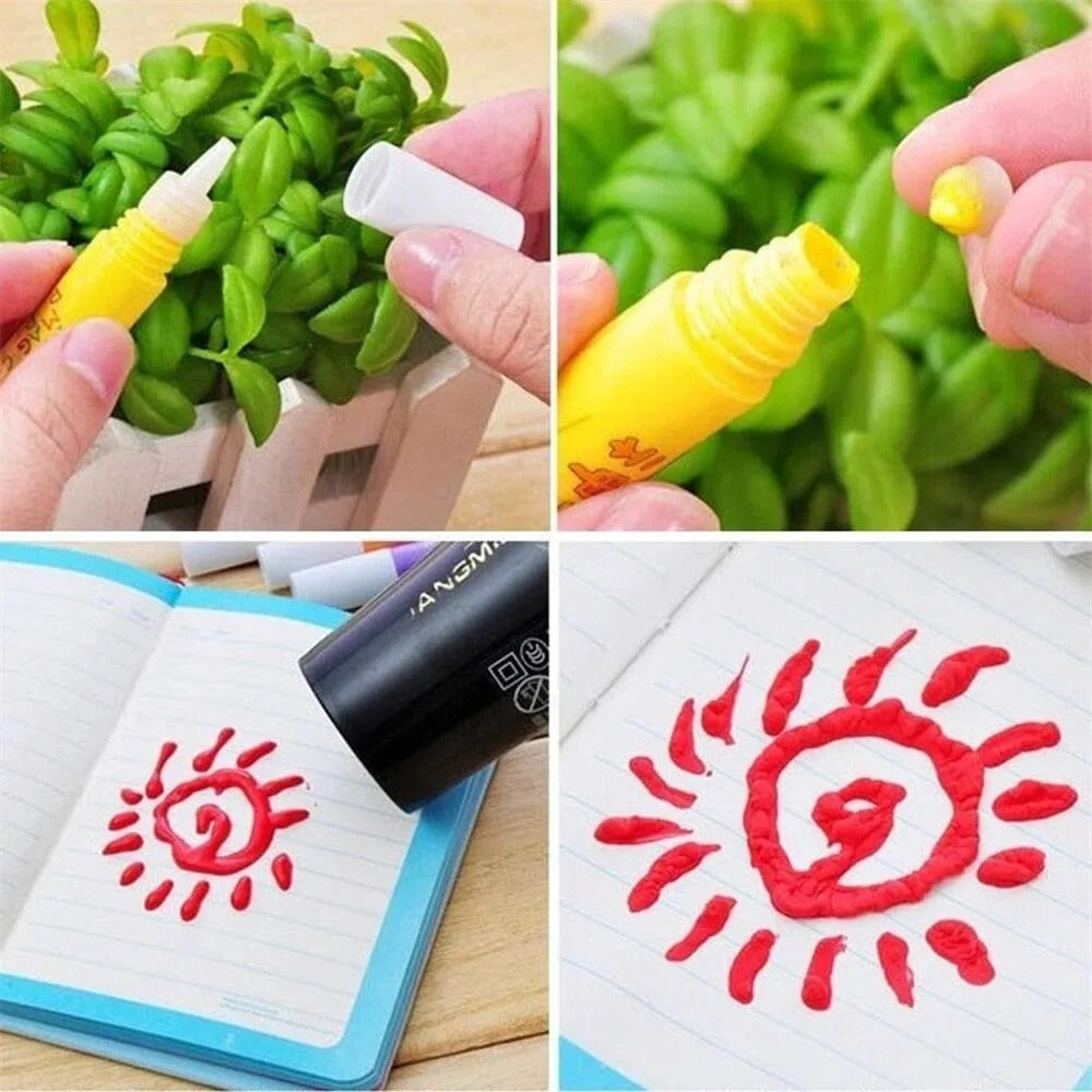 Magic Pen – Draw 3D with one stroke!🎄DIY Bubble Popcorn Drawing Pens