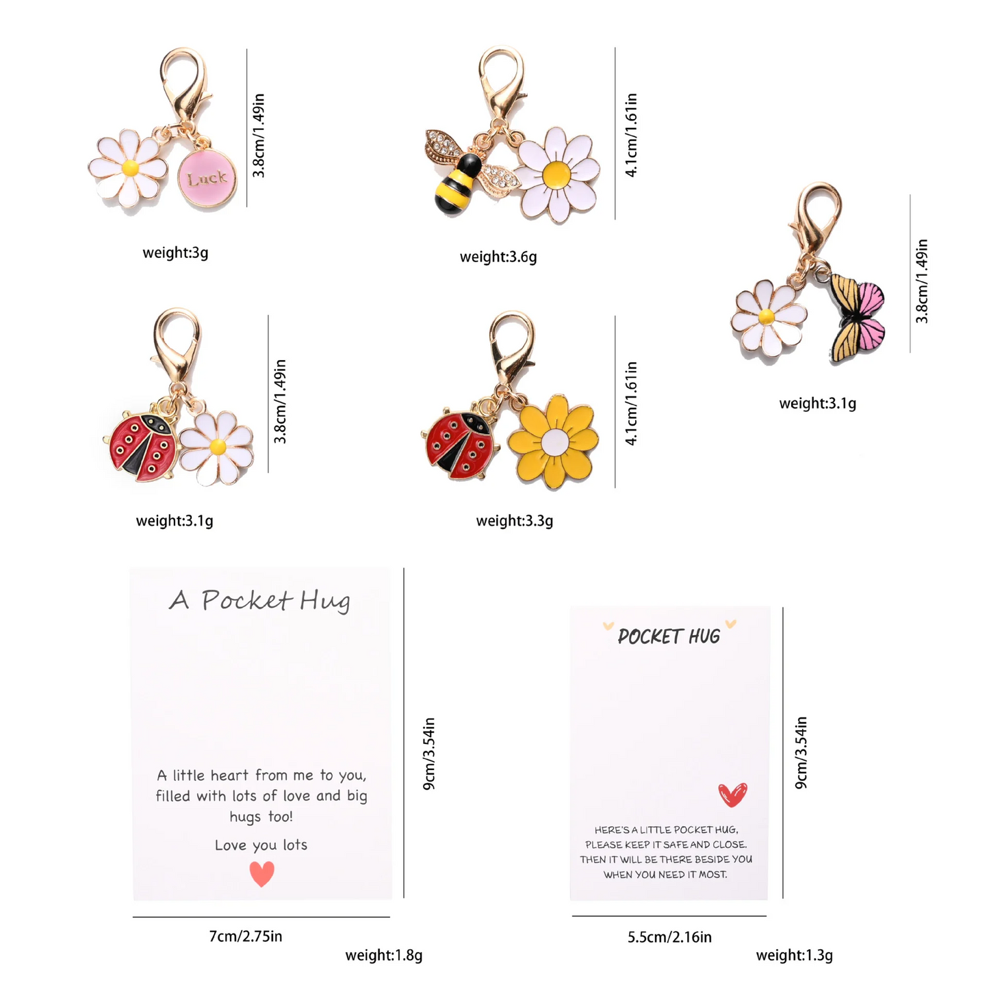 ✨Crafted by Hand Sets Hug Favors(🦋Butterfly, Ladybird, Flower, Bee)