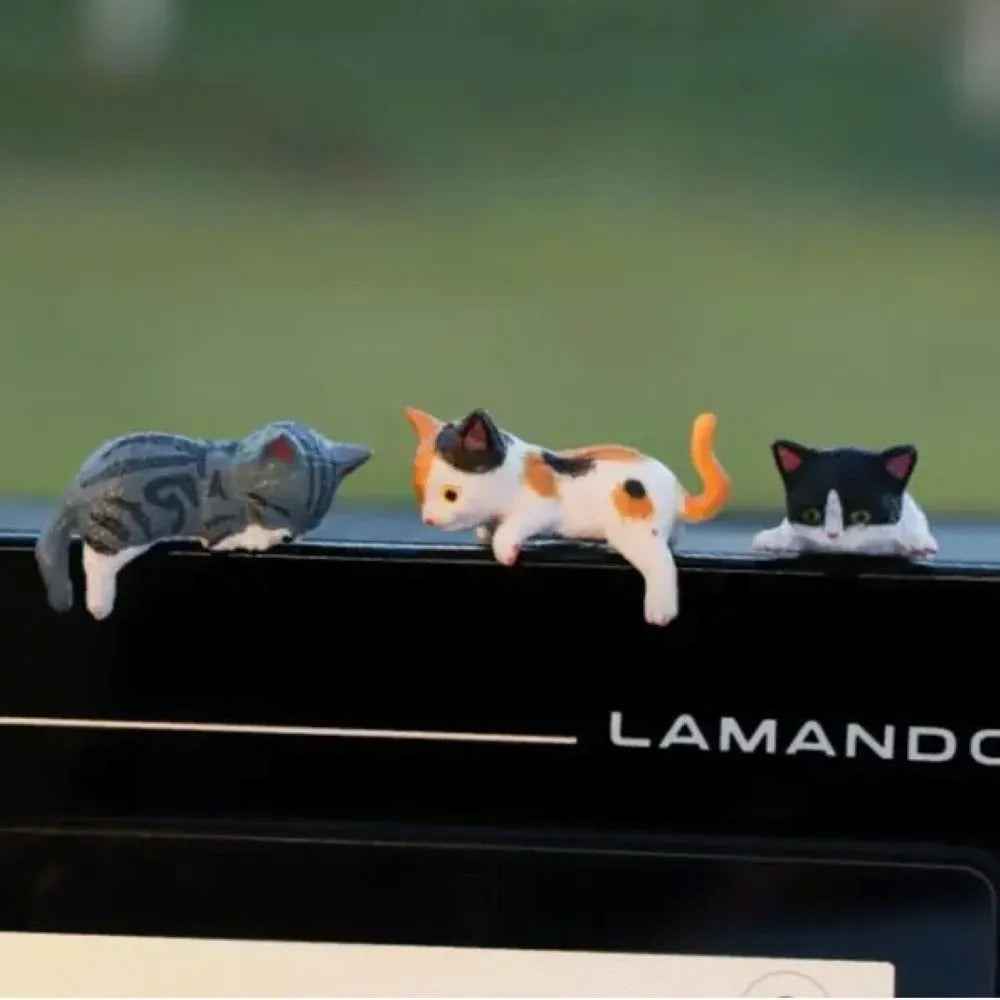 Mini Cat Desk Figurines - Set of 5 Cute Cartoon Kitty Companions