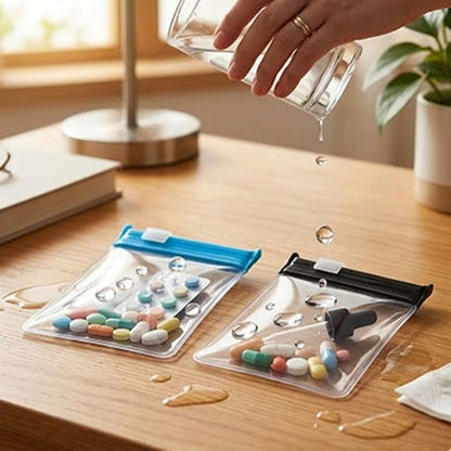 Self-sealing zipper medicine bags