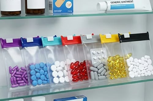 Self-sealing zipper medicine bags