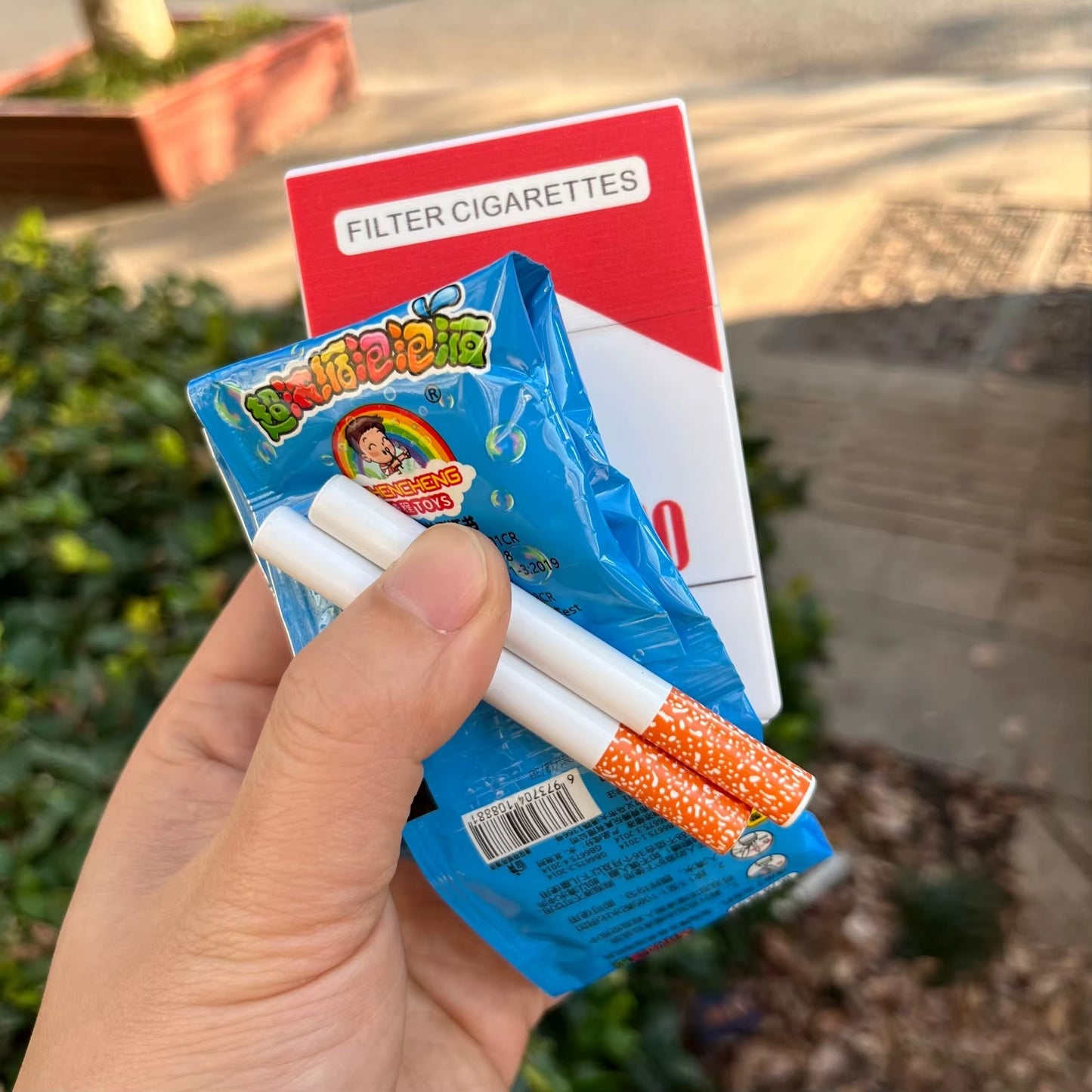 Bubble Blowing Cigarette Box