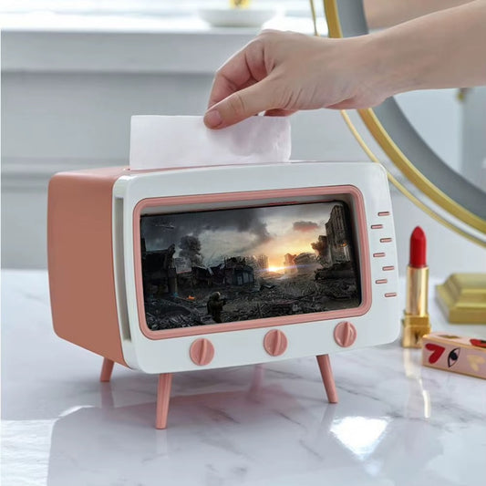 TV Style Phone Holder Tissue Box