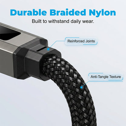 🔌 4-in-1 Charging Cable with Digital Display & Keychain – Fast-Charging