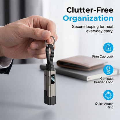 🔌 4-in-1 Charging Cable with Digital Display & Keychain – Fast-Charging