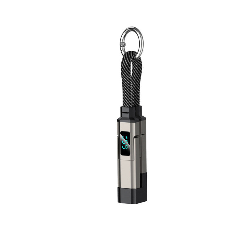 🔌 4-in-1 Charging Cable with Digital Display & Keychain – Fast-Charging