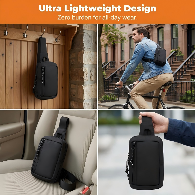 Urban Commuter Sling Bag for Men – Minimalist, Water-Resistant, Lightweight ✨